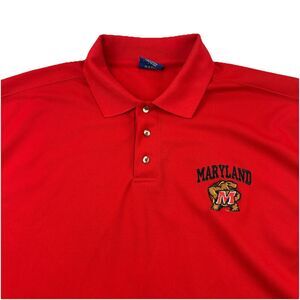 Vintage Maryland Terps Polo Shirt Mens XL Red Pro Player